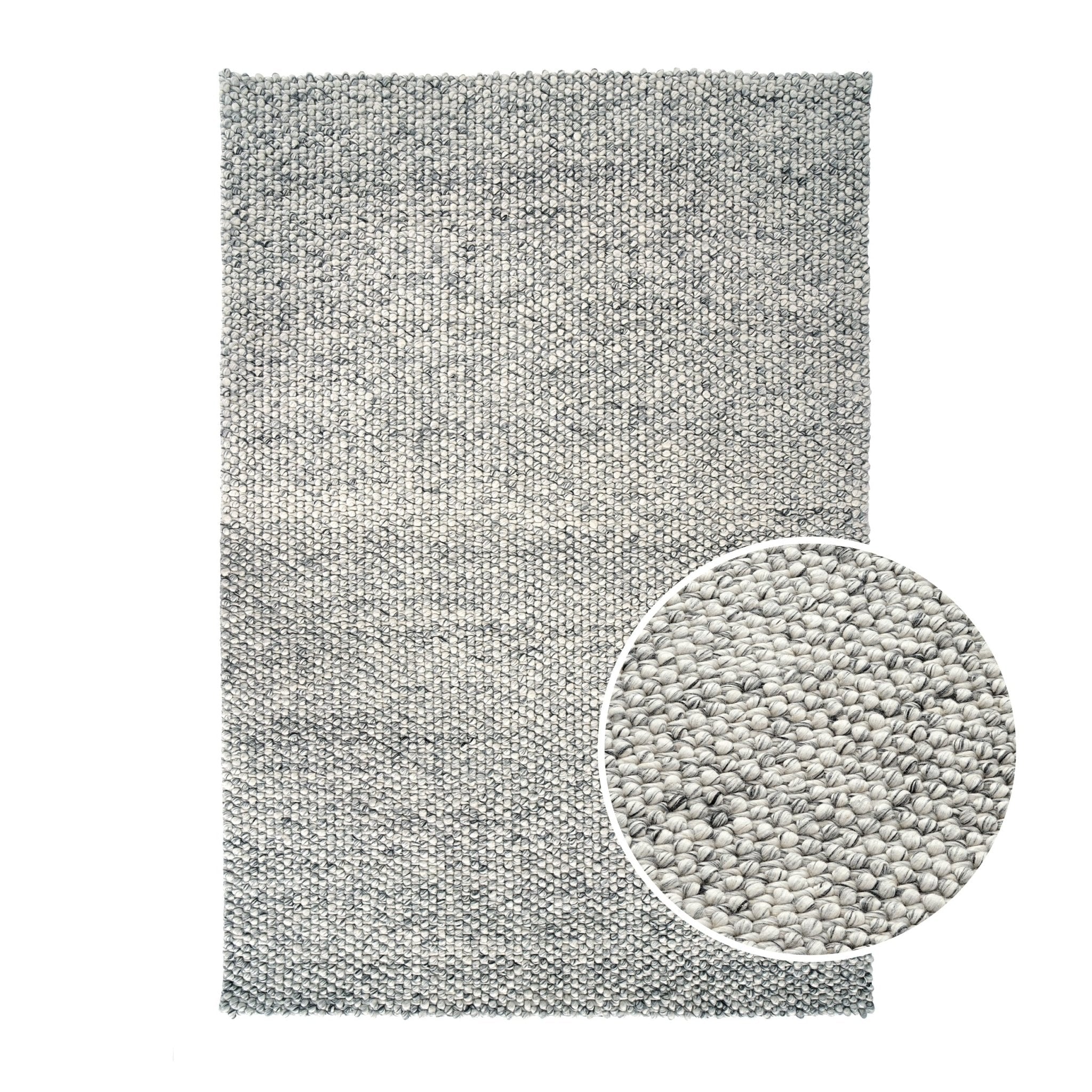 Theo Handwoven Wool Rug - Light Grey