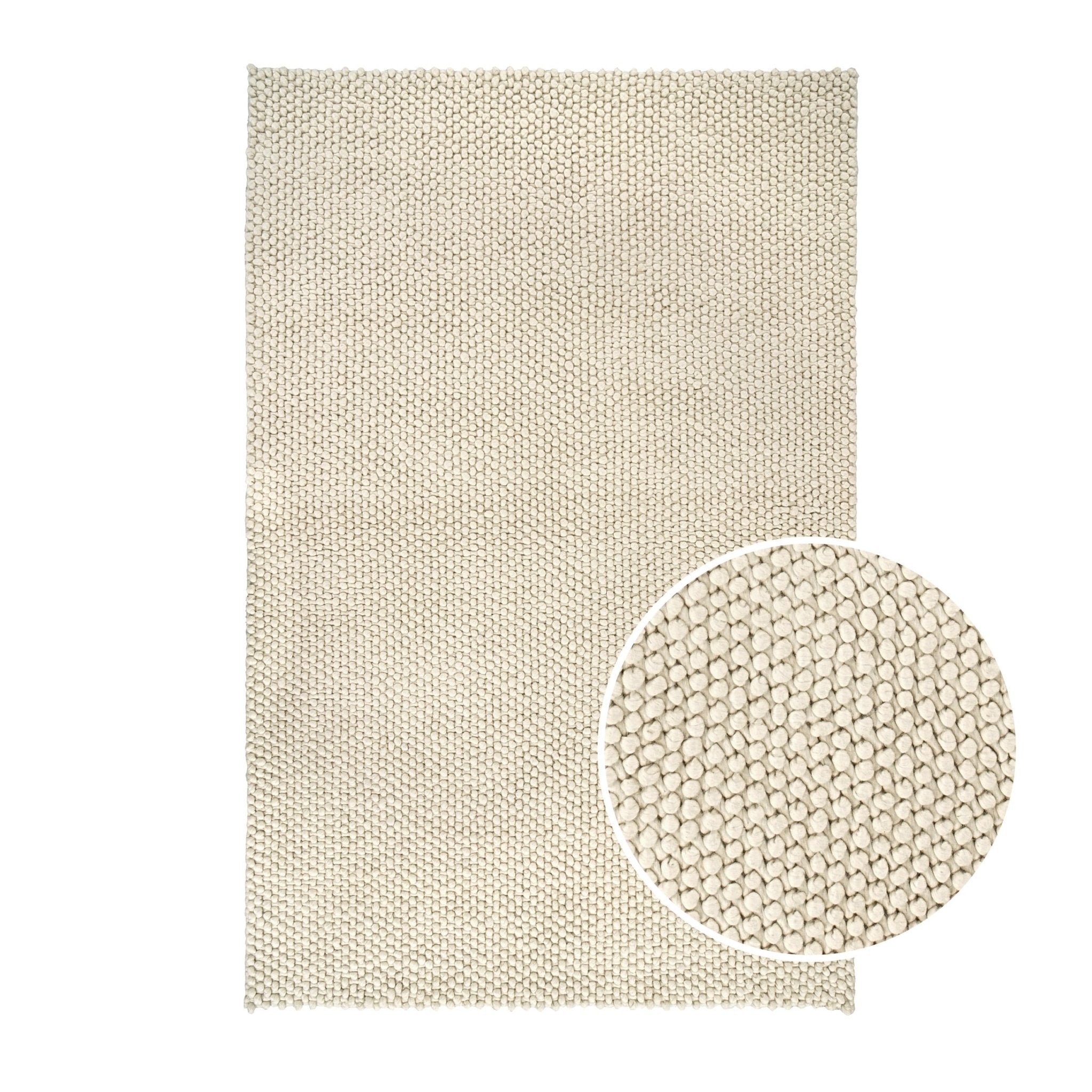 Theo Handwoven Wool Rug - White