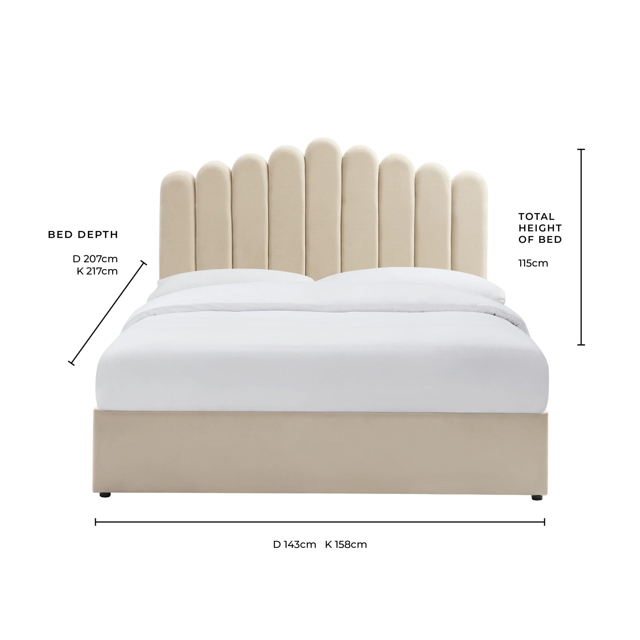 Washington Ottoman Storage Bed - Ecru