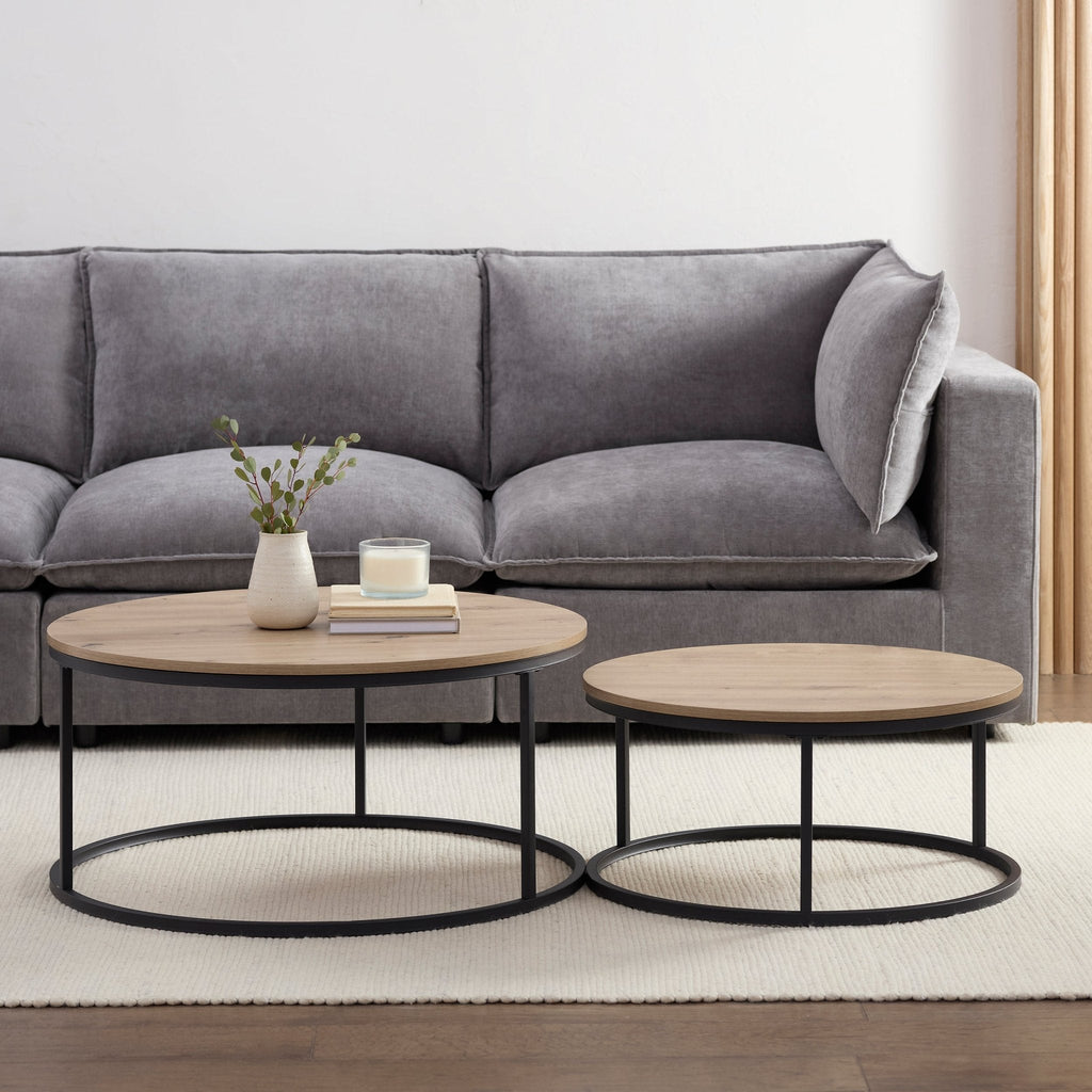 Willow Round Nesting Coffee Table - Wood