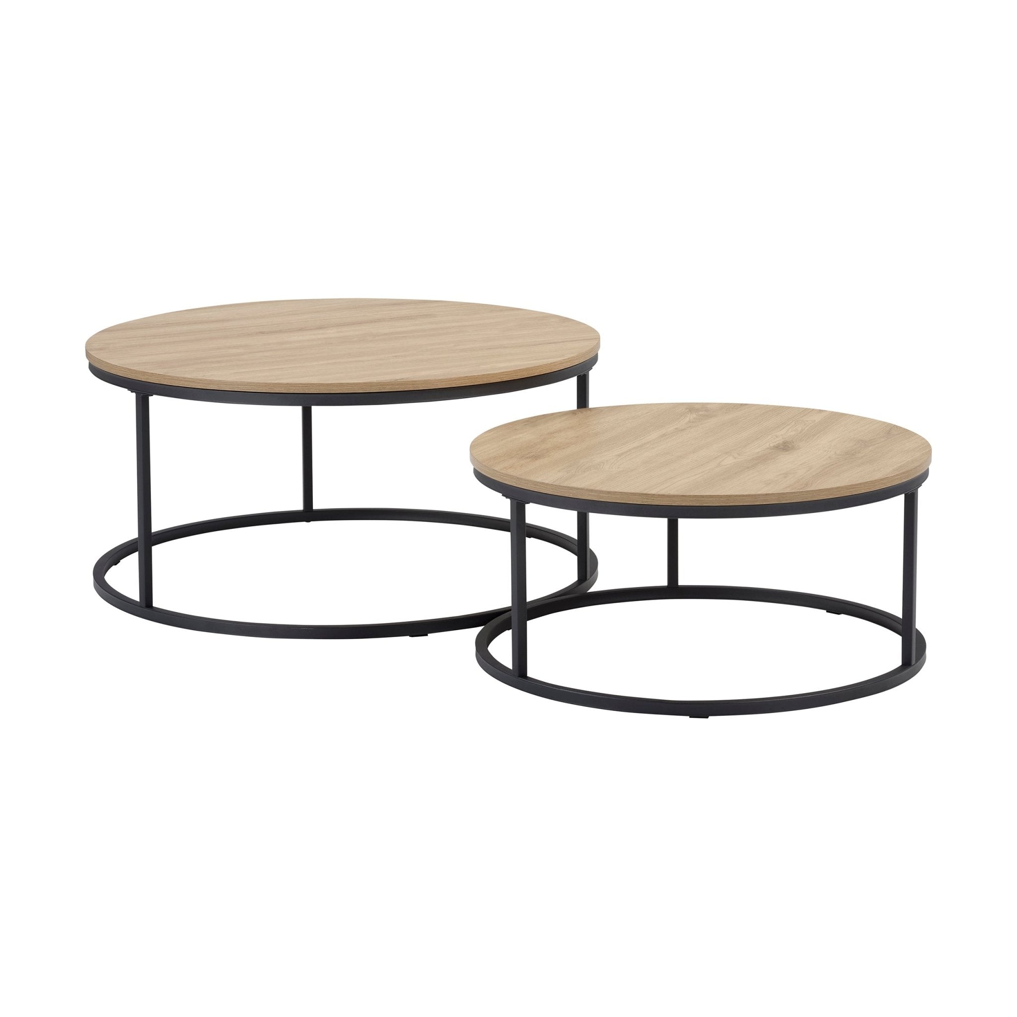 Willow Round Nesting Coffee Table - Wood