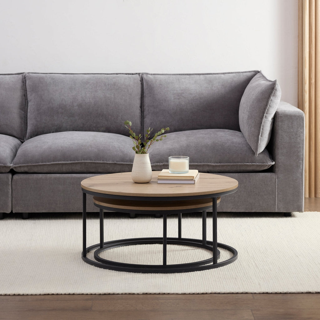 Willow Round Nesting Coffee Table - Wood