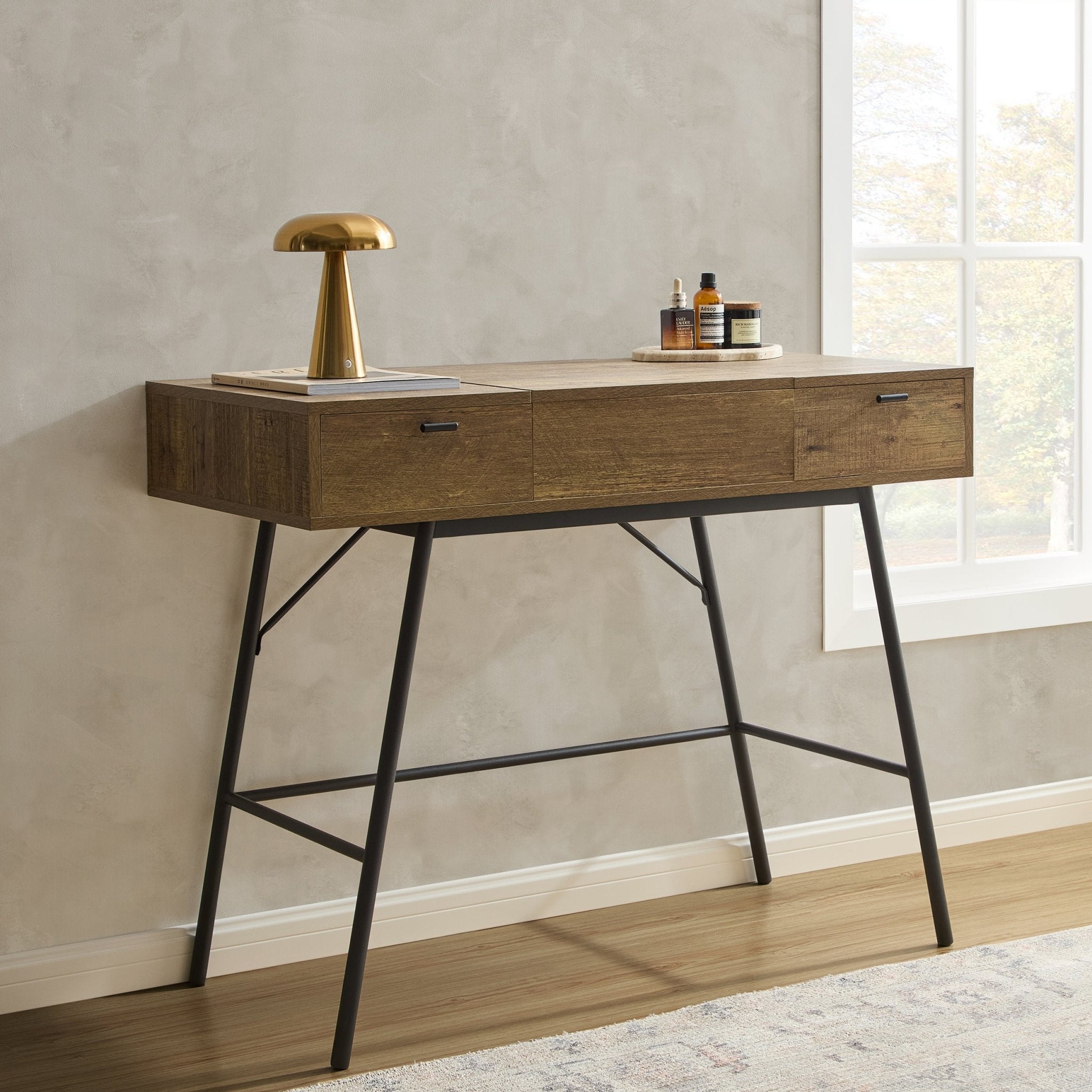 Willow Storage Dressing Table Console - Mango Wood