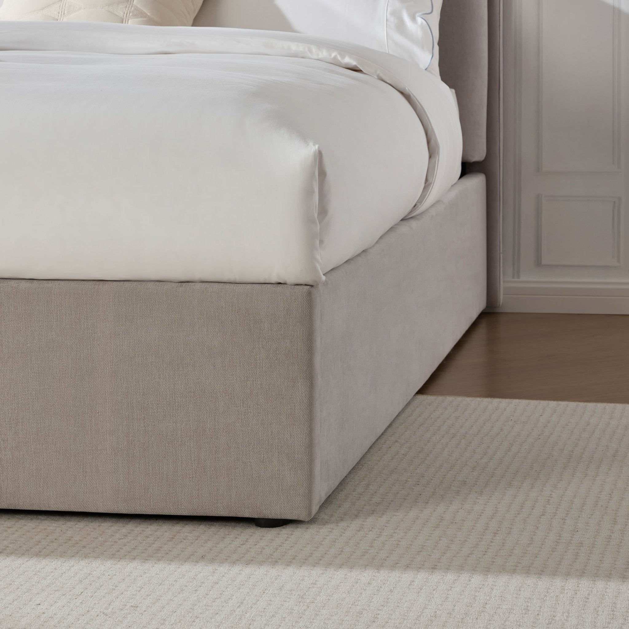 Wiltshire Chenille Ottoman Storage Bed - Light Grey