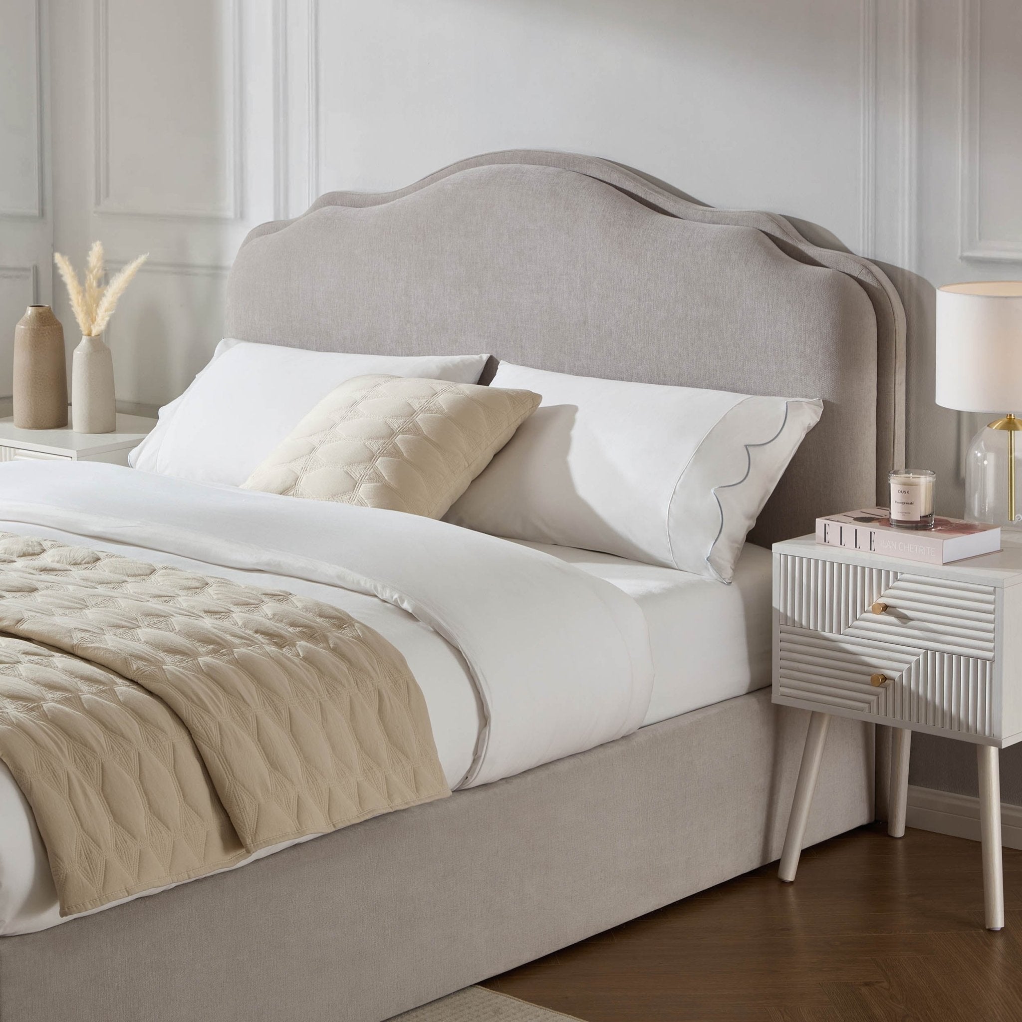 Wiltshire Chenille Ottoman Storage Bed - Light Grey