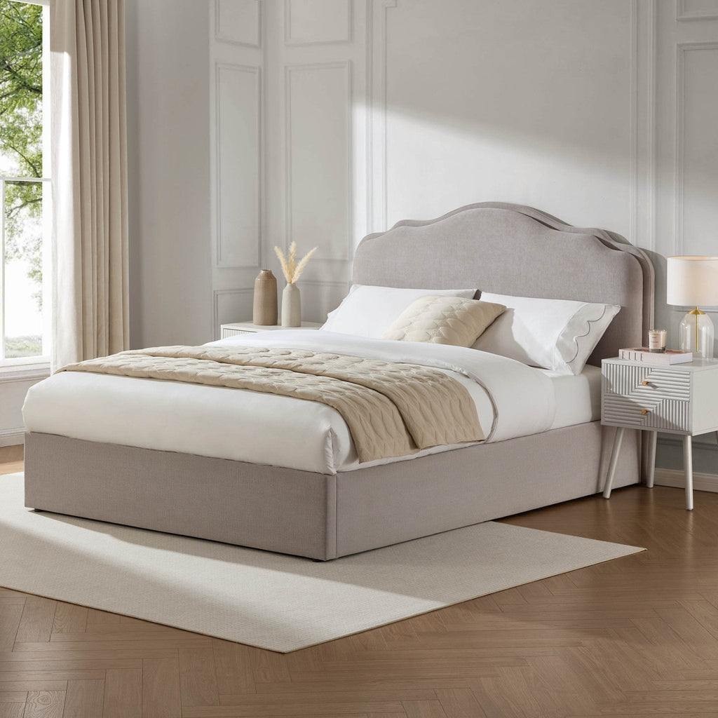 Wiltshire Chenille Ottoman Storage Bed - Light Grey