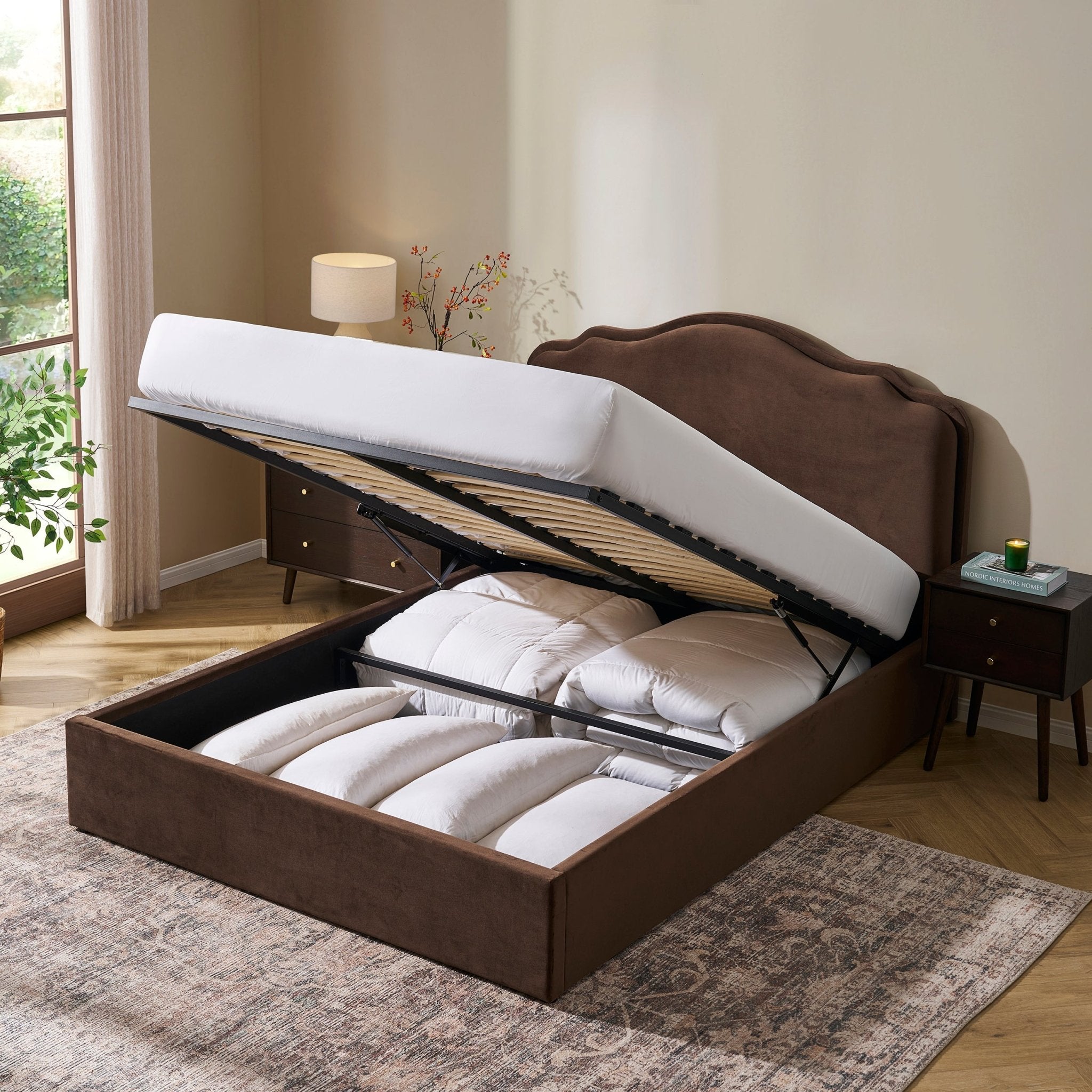 Wiltshire Ottoman Storage Bed - Cappuccino