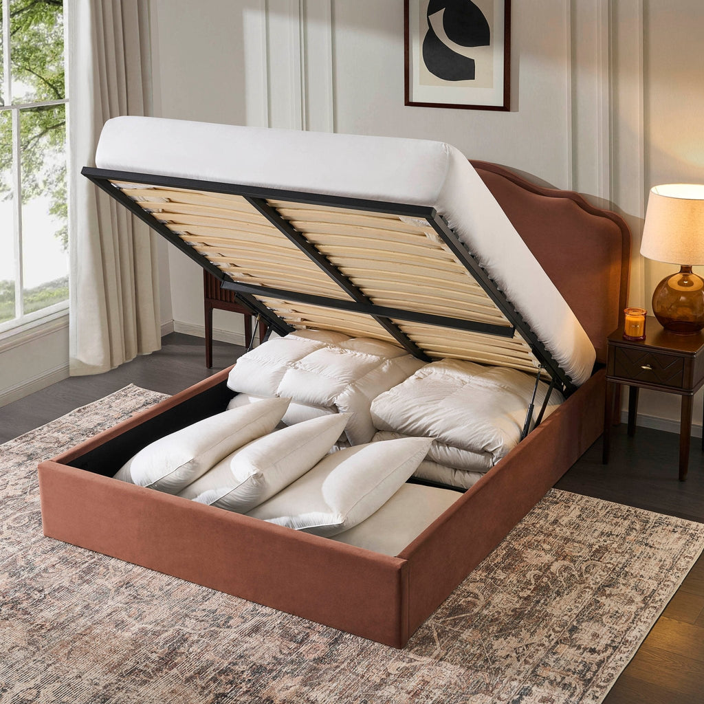 Wiltshire Ottoman Storage Bed - Mauve