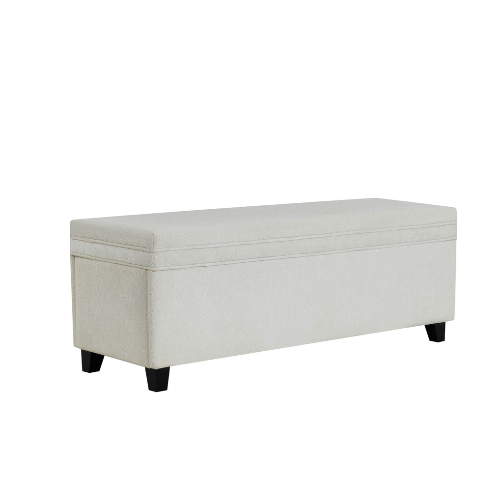 Windermere Storage Ottoman - Chenille Ecru