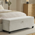 Windermere Storage Ottoman - Chenille Ecru