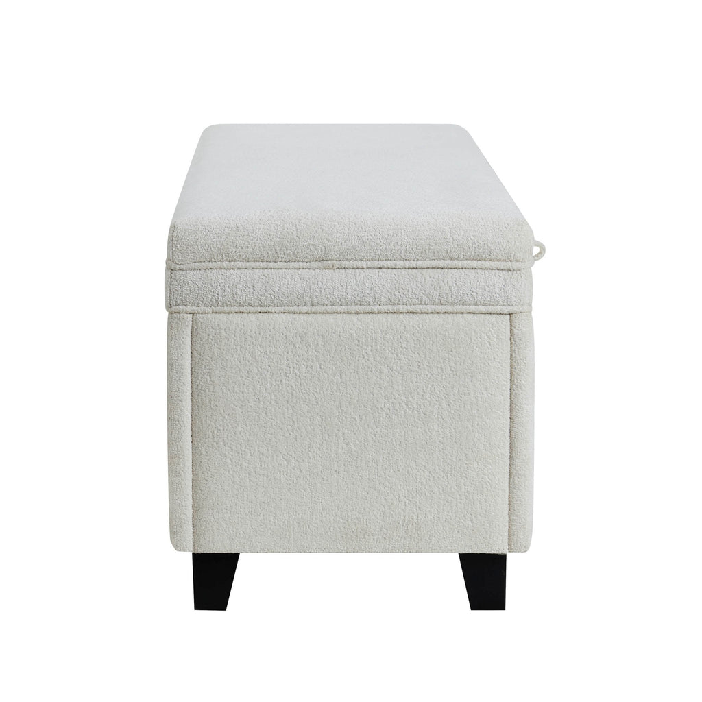 Windermere Storage Ottoman - Chenille Ecru