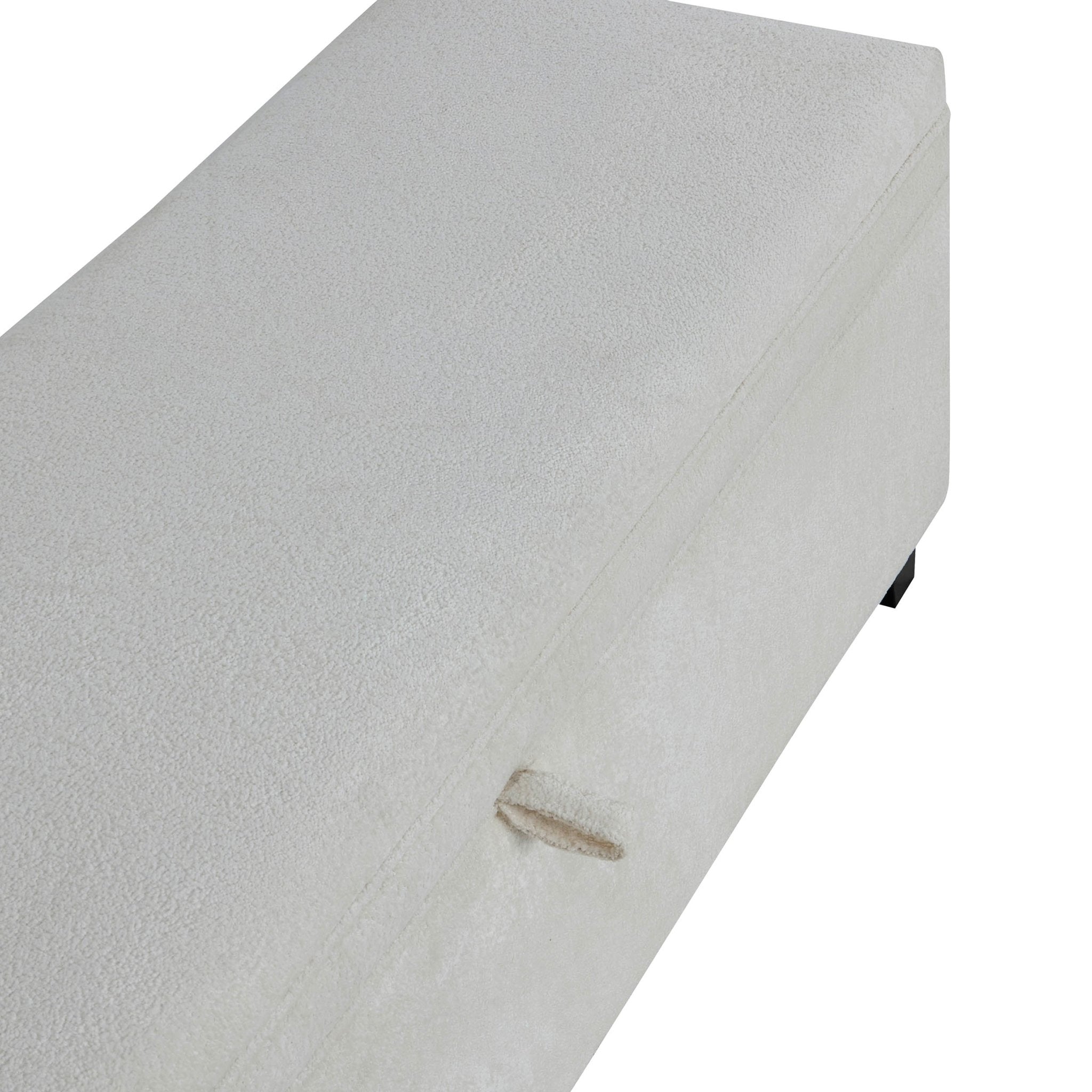 Windermere Storage Ottoman - Chenille Ecru