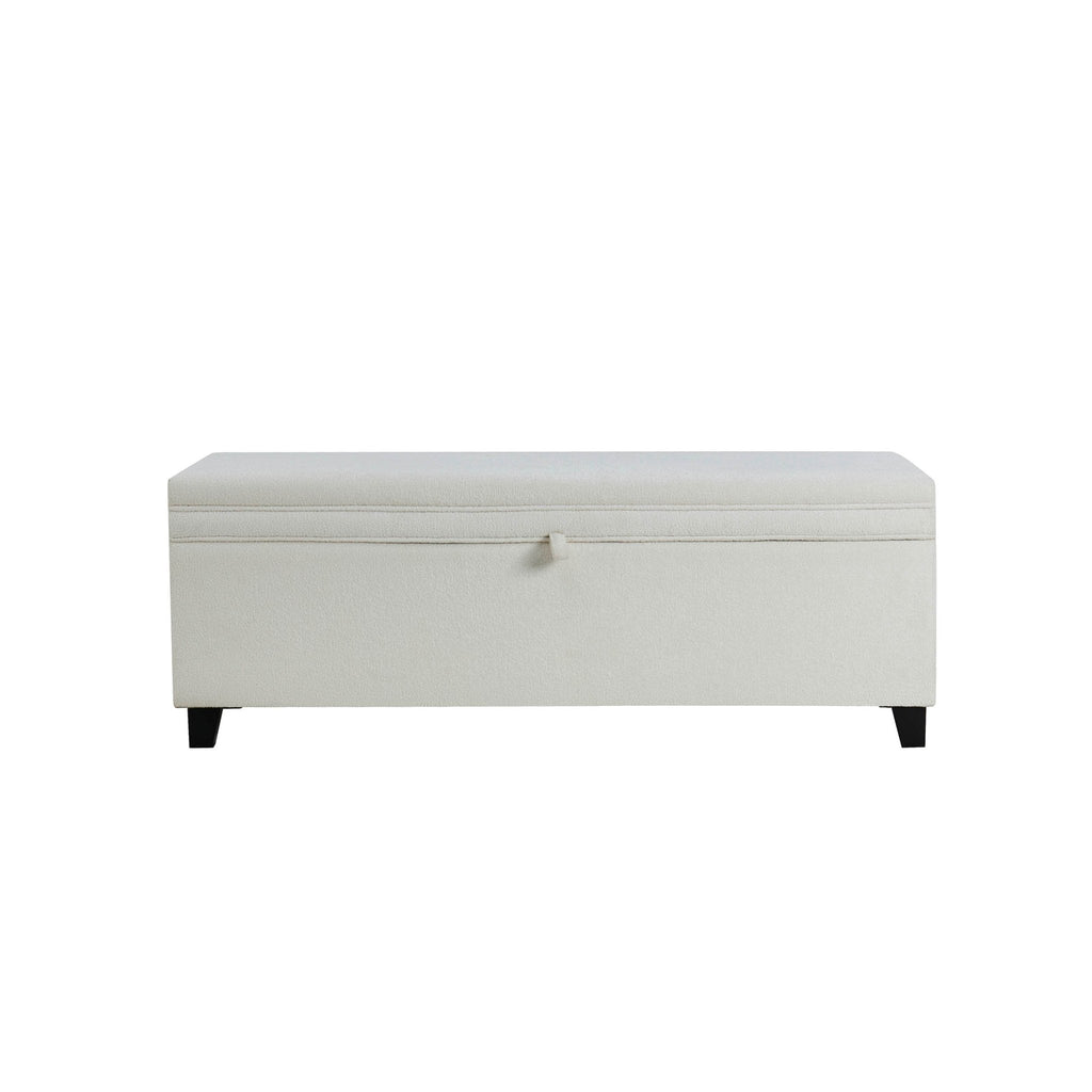 Windermere Storage Ottoman - Chenille Ecru