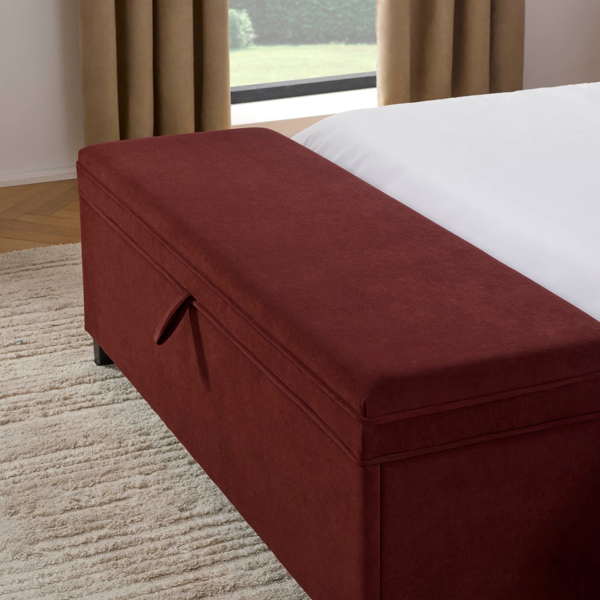 Windermere Storage Ottoman - Rust