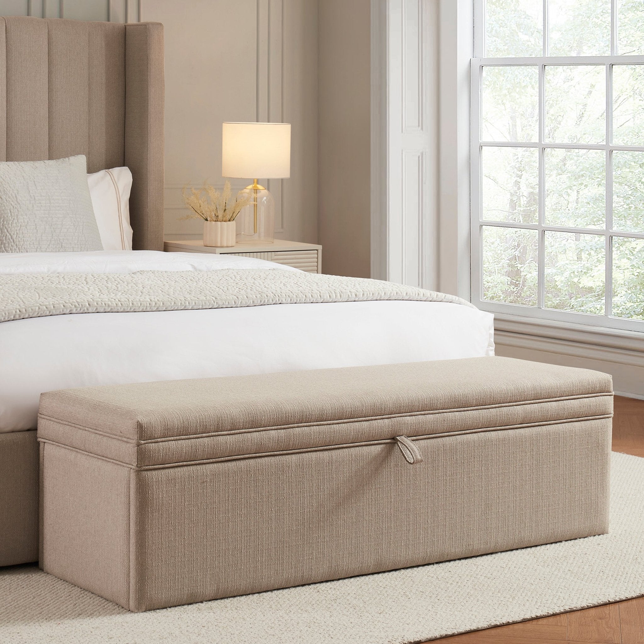 Windermere Storage Ottoman - Stone Grey