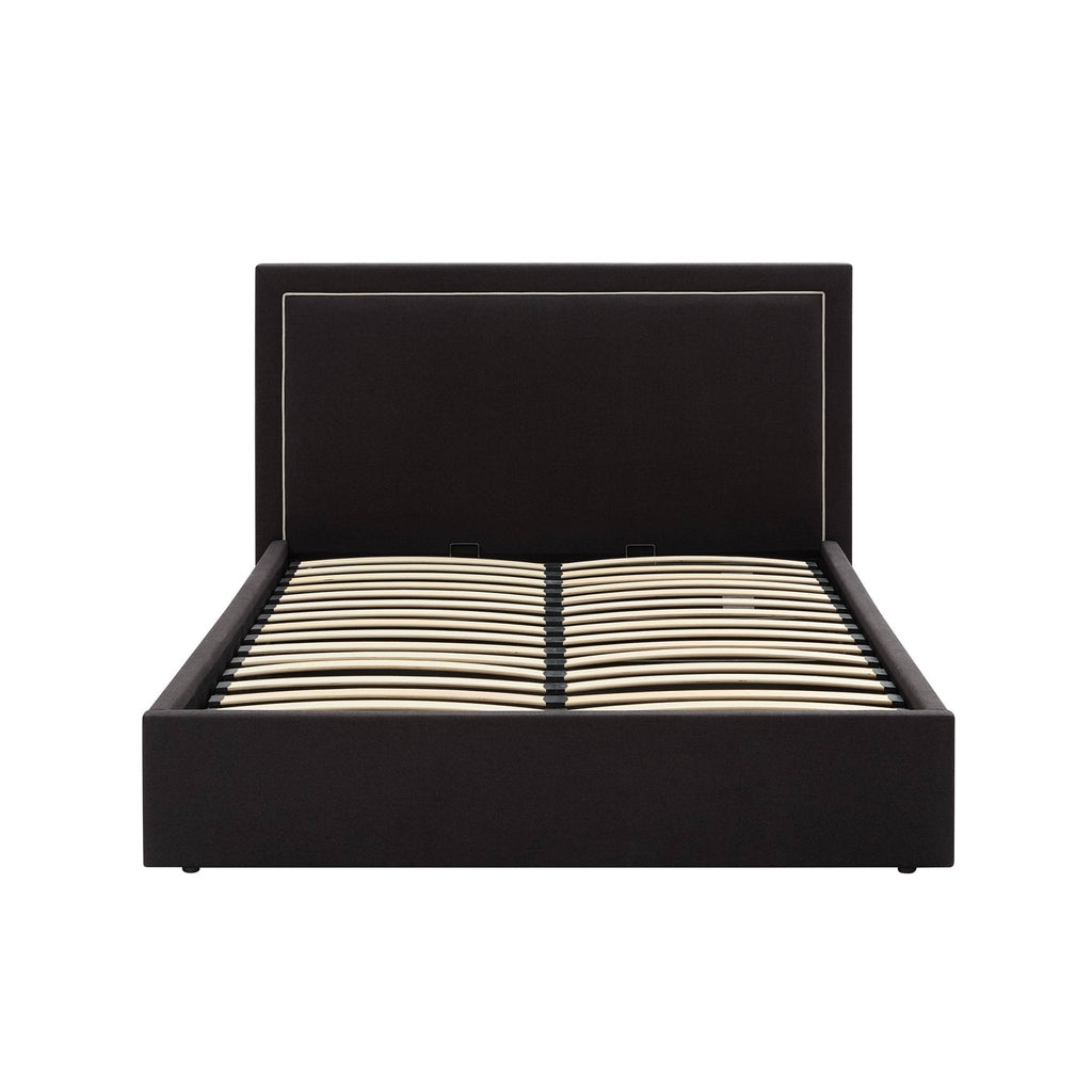 Windsor Ottoman Storage Bed - Black/Natural