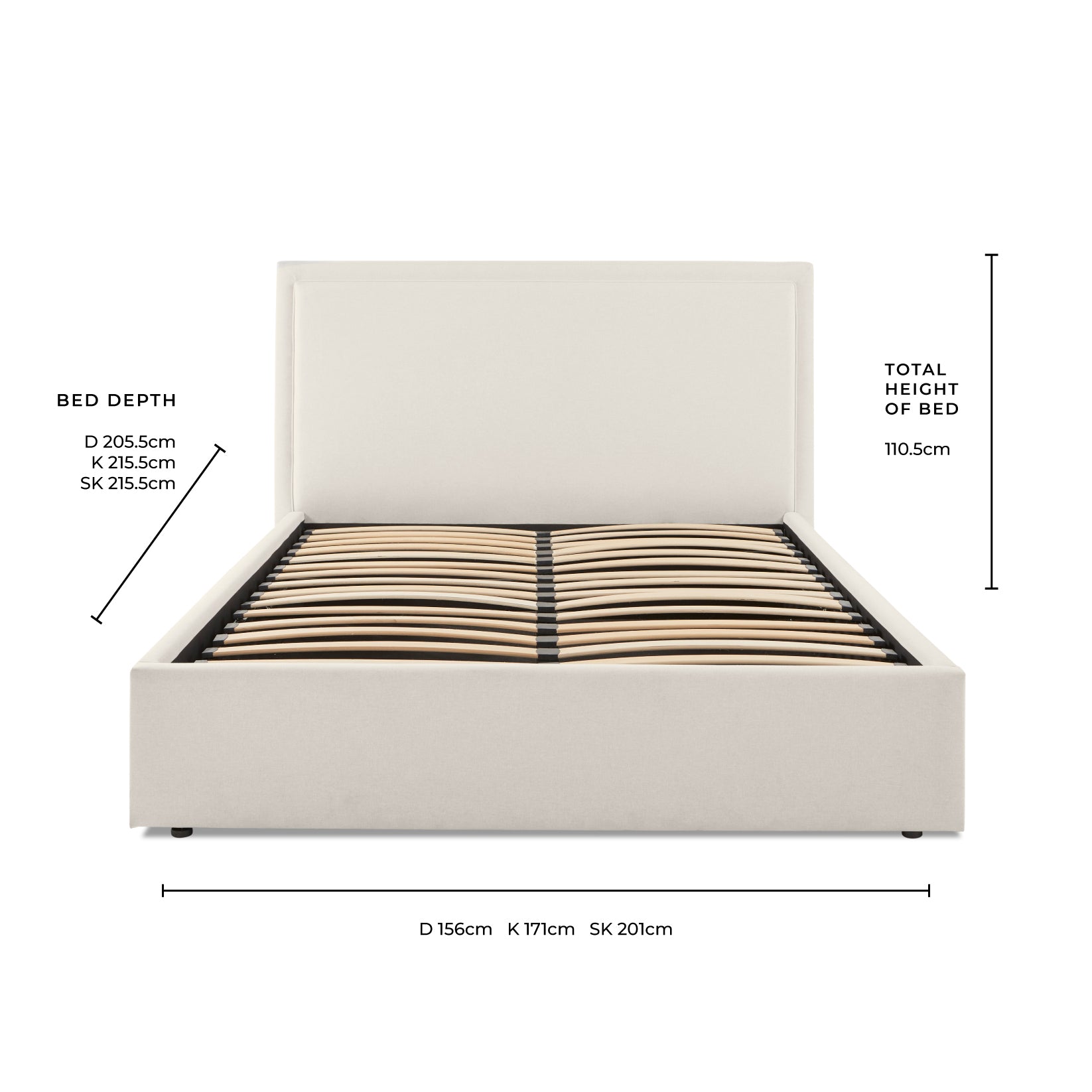 Windsor Ottoman Storage Bed - Natural